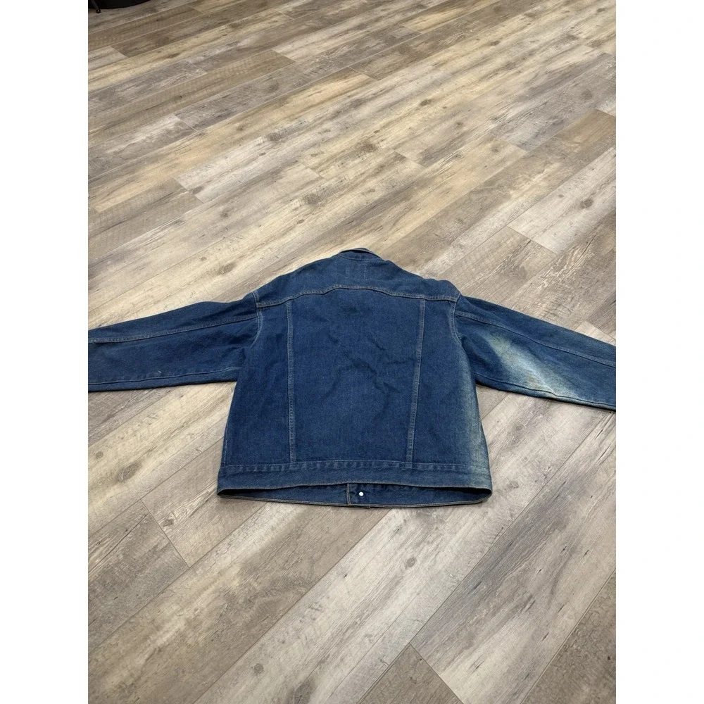 VTG 70s Mens Big Smith Dark Denim Chore‎ Coat Barn Jacket Large Made USA